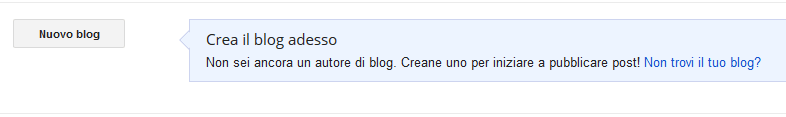 crea un nuovo blog